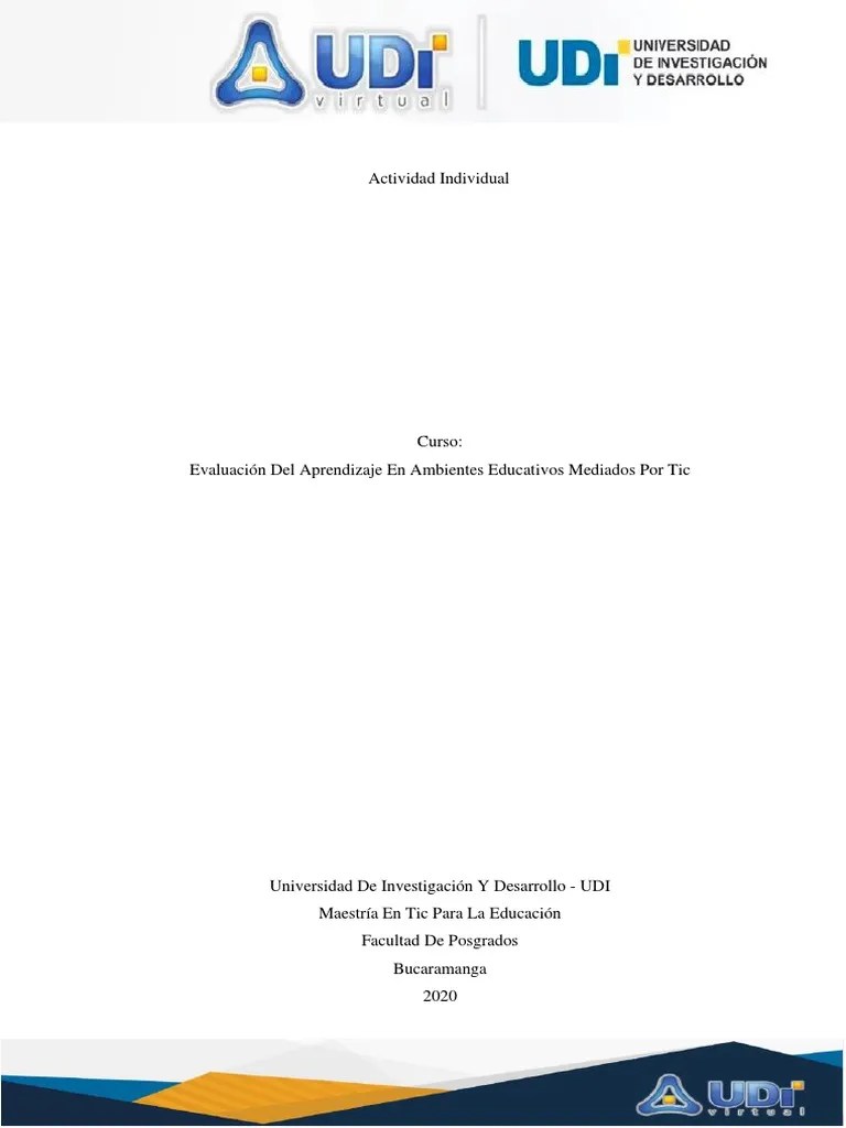 Evaluación Del Aprendizaje En Ambientes Educativos Mediados Por Tic | PDF