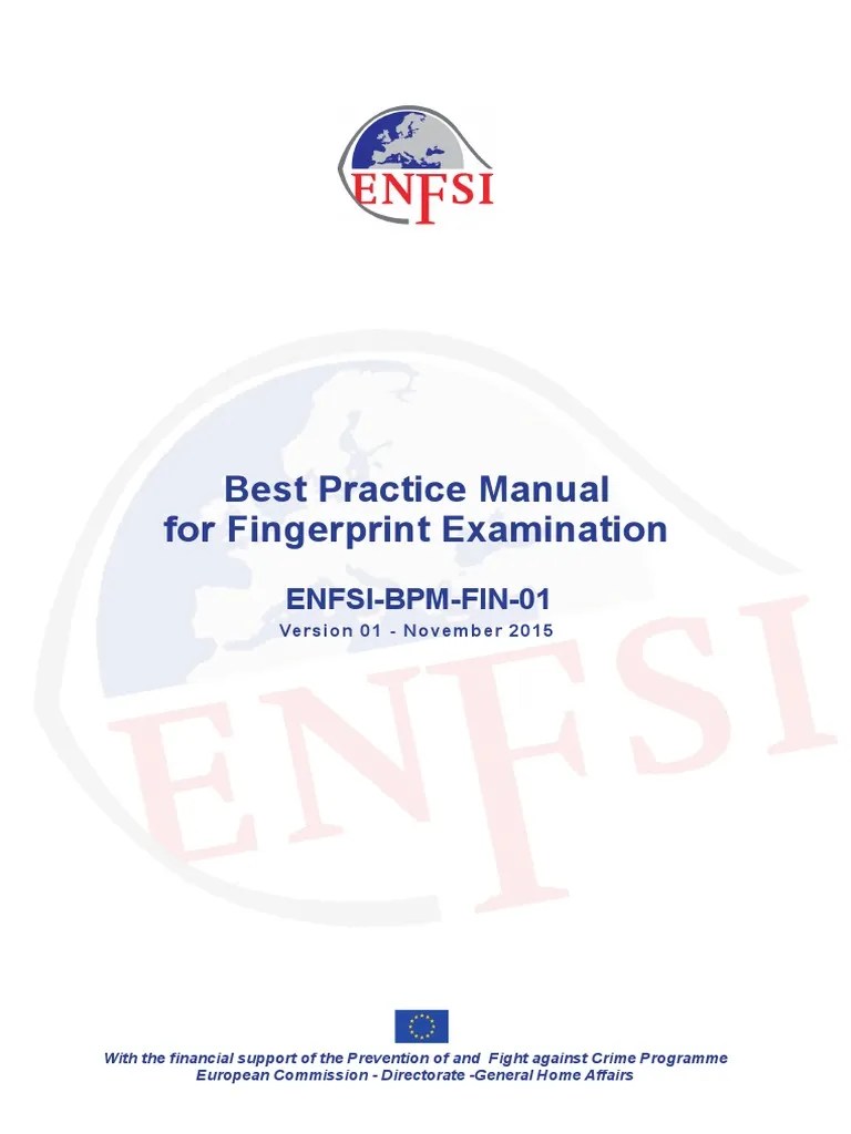 Fingerprint Examination Enfsi | PDF | Forensic Science | Fingerprint