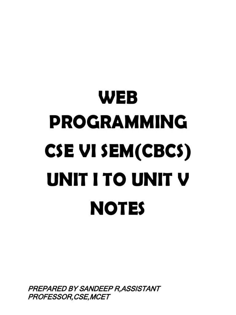 Web Programming | PDF | World Wide Web | Internet & Web