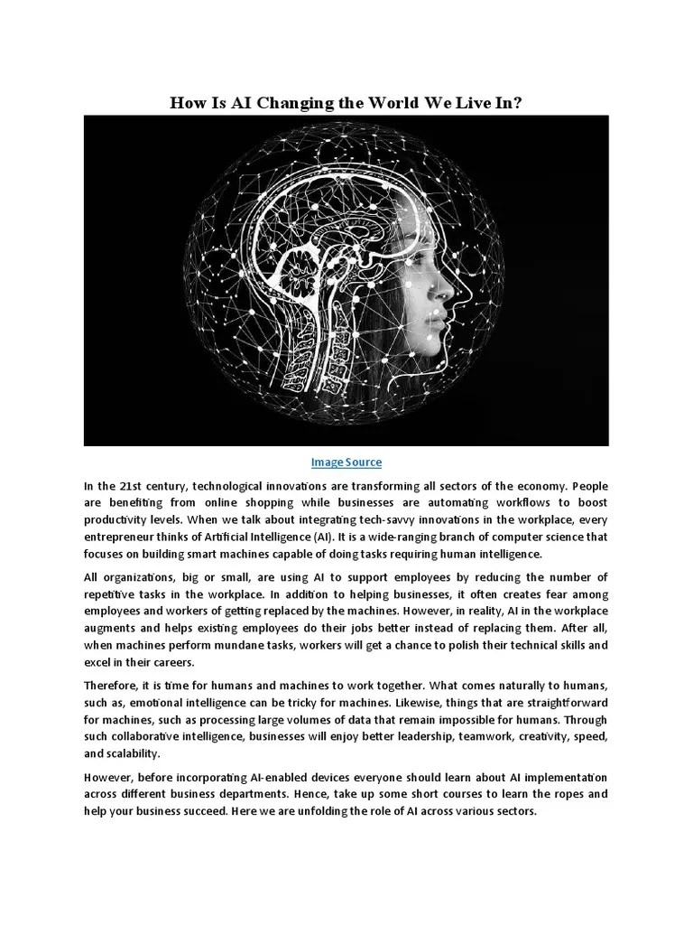 How Is AI Changing The World We Live In | PDF | Artificial Intelligence ...