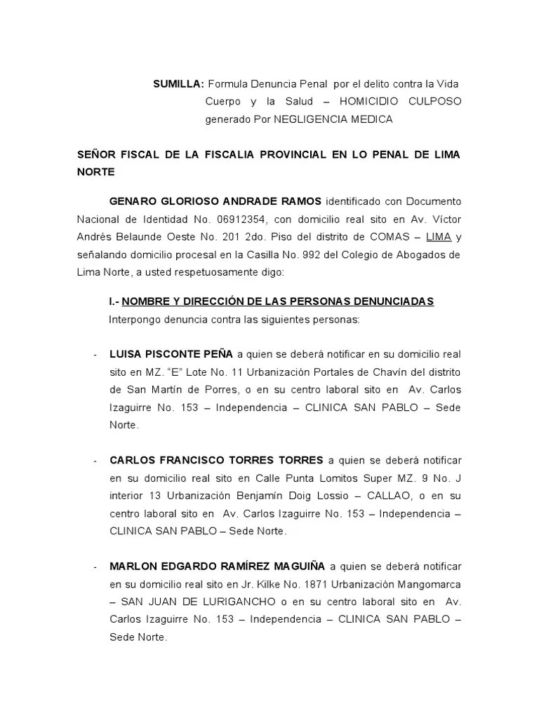 Homicidio Culposo - Sandra Andrade | PDF | Ciencias De La Salud ...