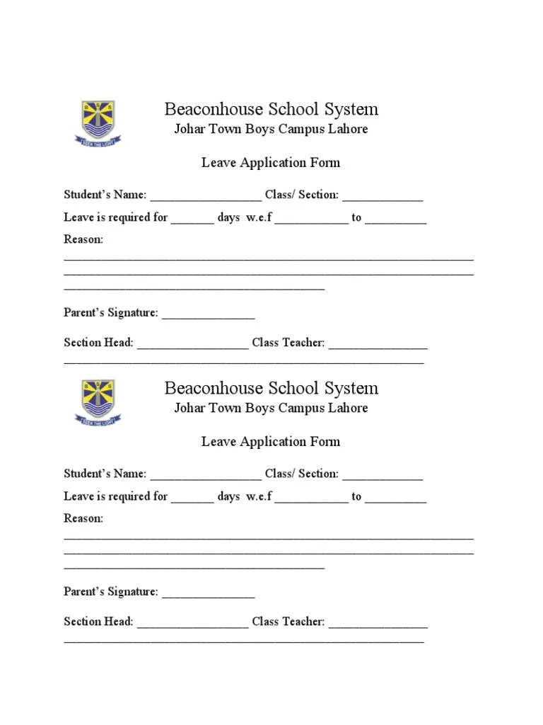 Leave Application Form | PDF