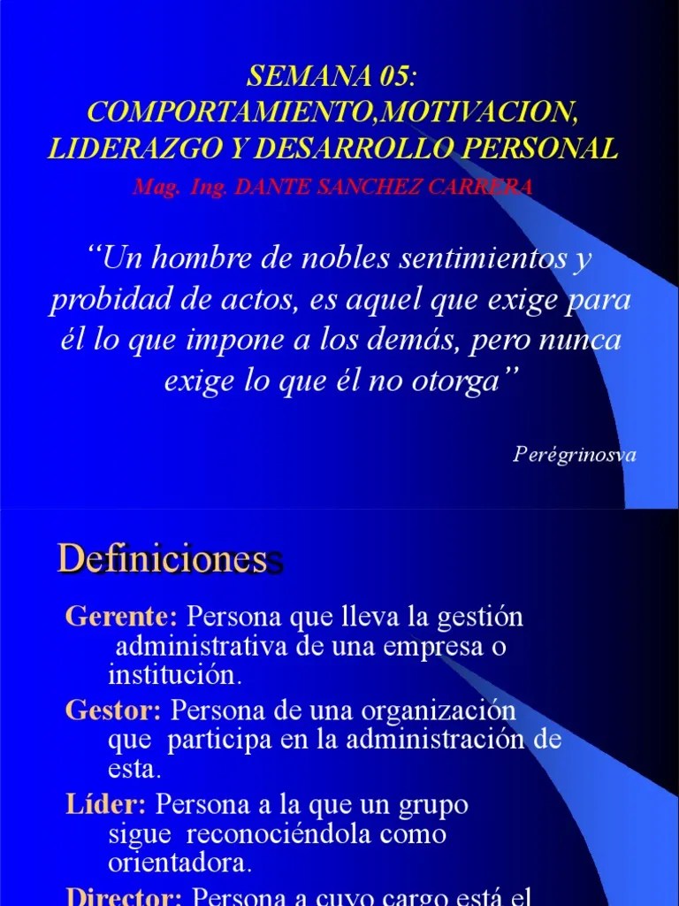 Semana 05-Comportamiento, Motivacion, Liderazgo | PDF | Liderazgo | Aprendizaje
