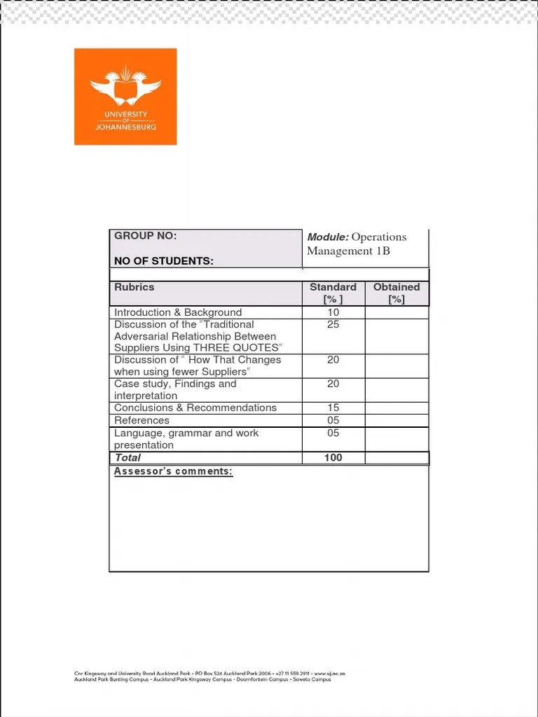 Assignment Rubric | PDF