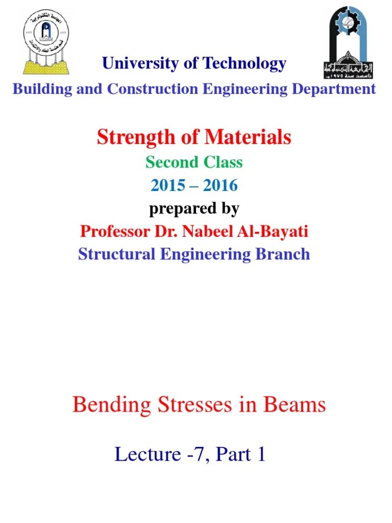 Lecture-7-Part 1-Strength Of Materials - Bending Stresses | PDF ...