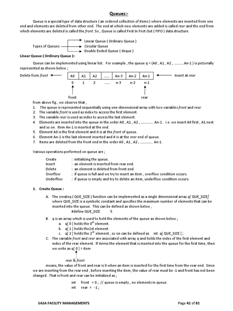Queues In Data Structures Using C | PDF | Queue (Abstract Data Type ...