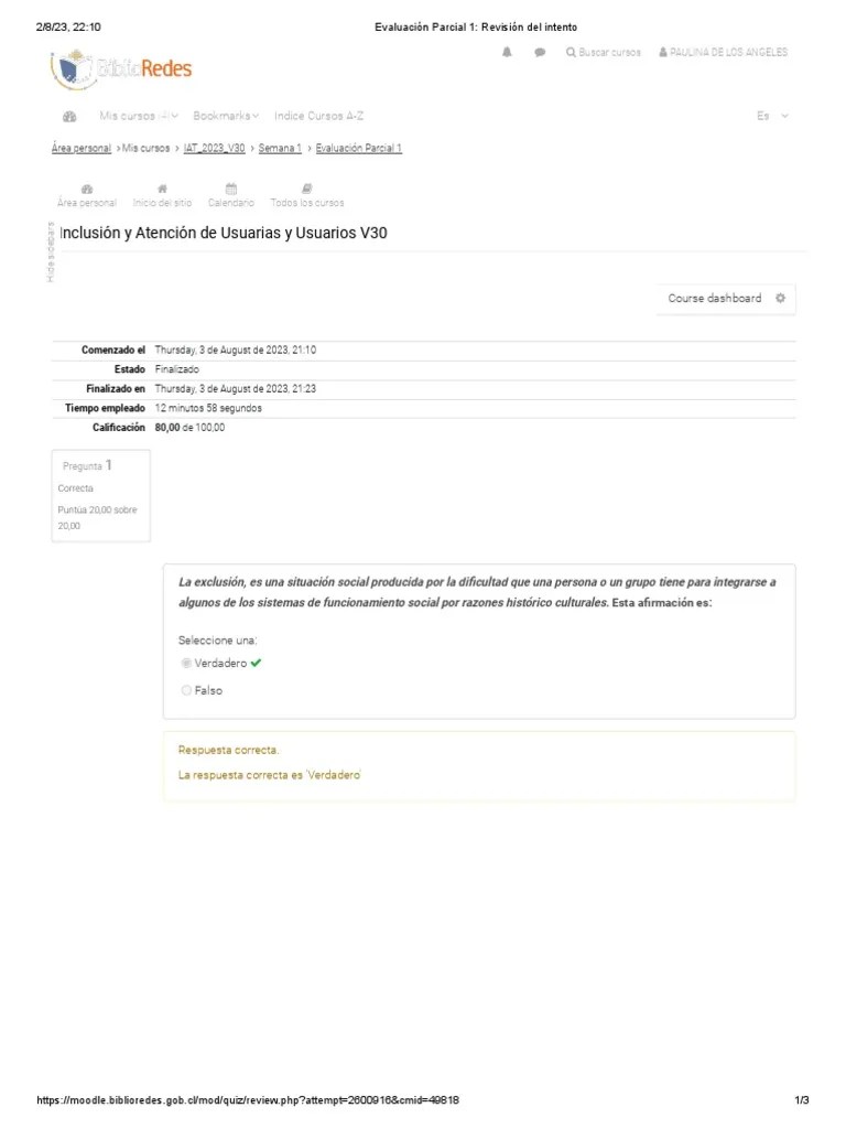 Evaluación Parcial 1 - Revisión Del Intento | PDF | Exclusión Social | Justicia