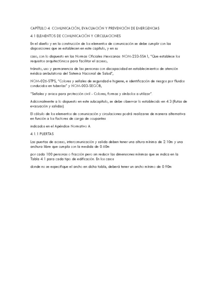 Capítulo 4. Comunicación, Evacuación Y Prevención De Emergencias | PDF