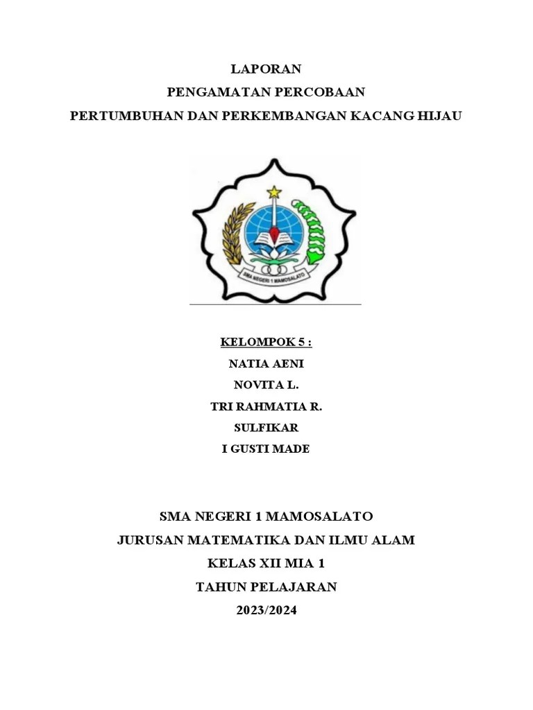 Laporan Pertumbuhan Kacang Hijau | PDF