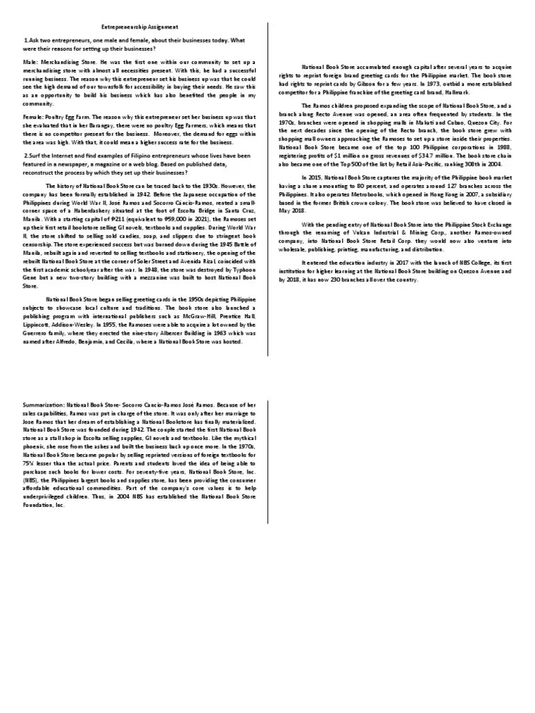 Entrepreneurship Assignment | PDF | Economies