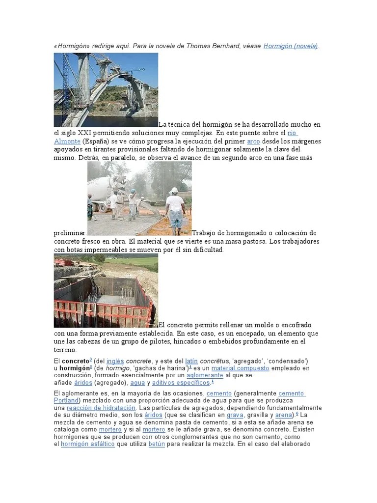 Hormigón | Descargar Gratis PDF | Hormigón | Cemento