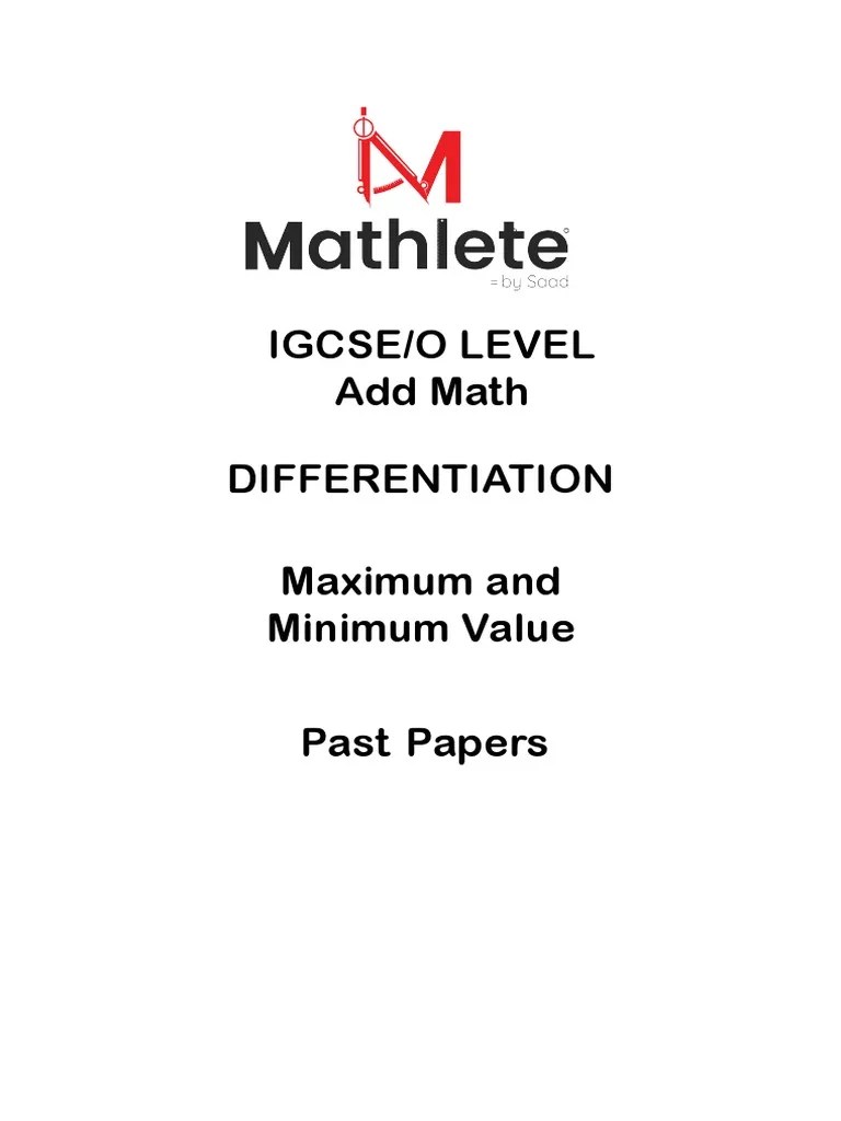 Differentiation (Maximum And Minimum Value) | PDF | Area | Sphere