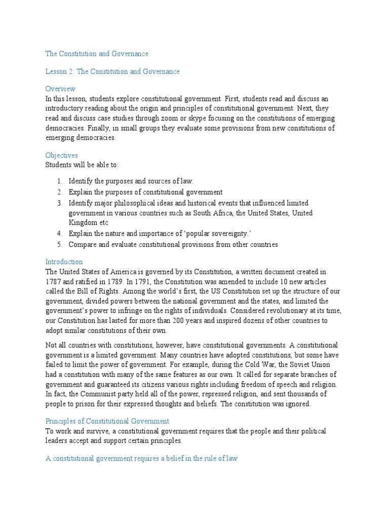 02 The Constitution And Governance | PDF