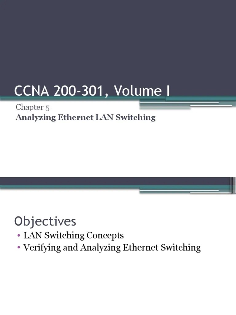 CCNA 200-301 Chapter 5 - Analyzing Ethernet LAN Switching | PDF ...