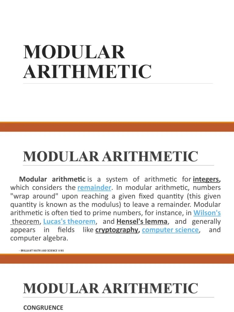Modular Arithmetic-1-1 | PDF | Discrete Mathematics | Number Theory