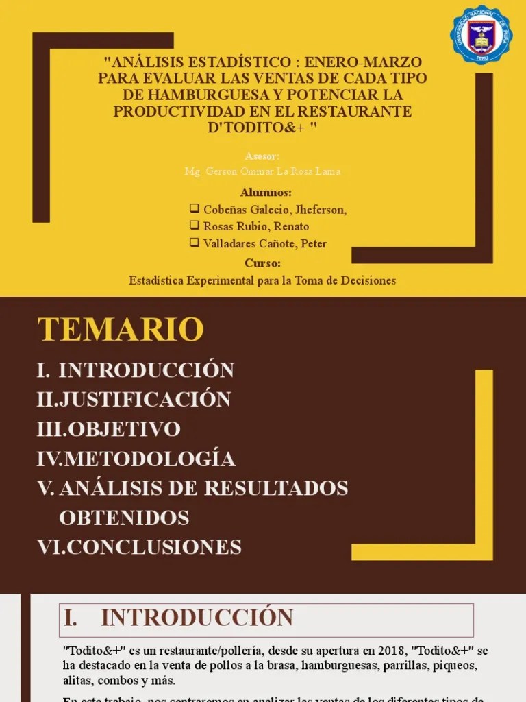 Análisis Estadístico: Enero-Marzo Para Evaluar Las Ventas De Cada Tipo ...