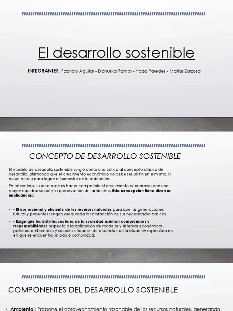 El Desarrollo Sostenible | PDF | Desarrollo Sostenible | Sustentabilidad