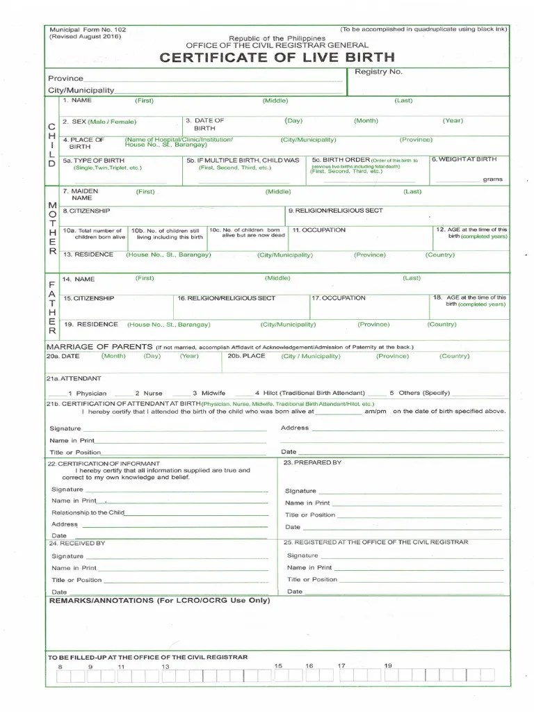 COLB Municipal Form No. 102 | PDF | Affidavit | Government And Personhood