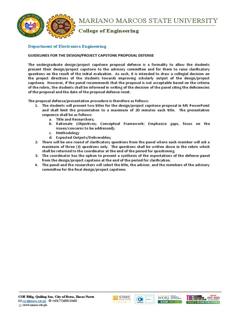 Guidelines For The Design:Project Capstone Proposal | PDF