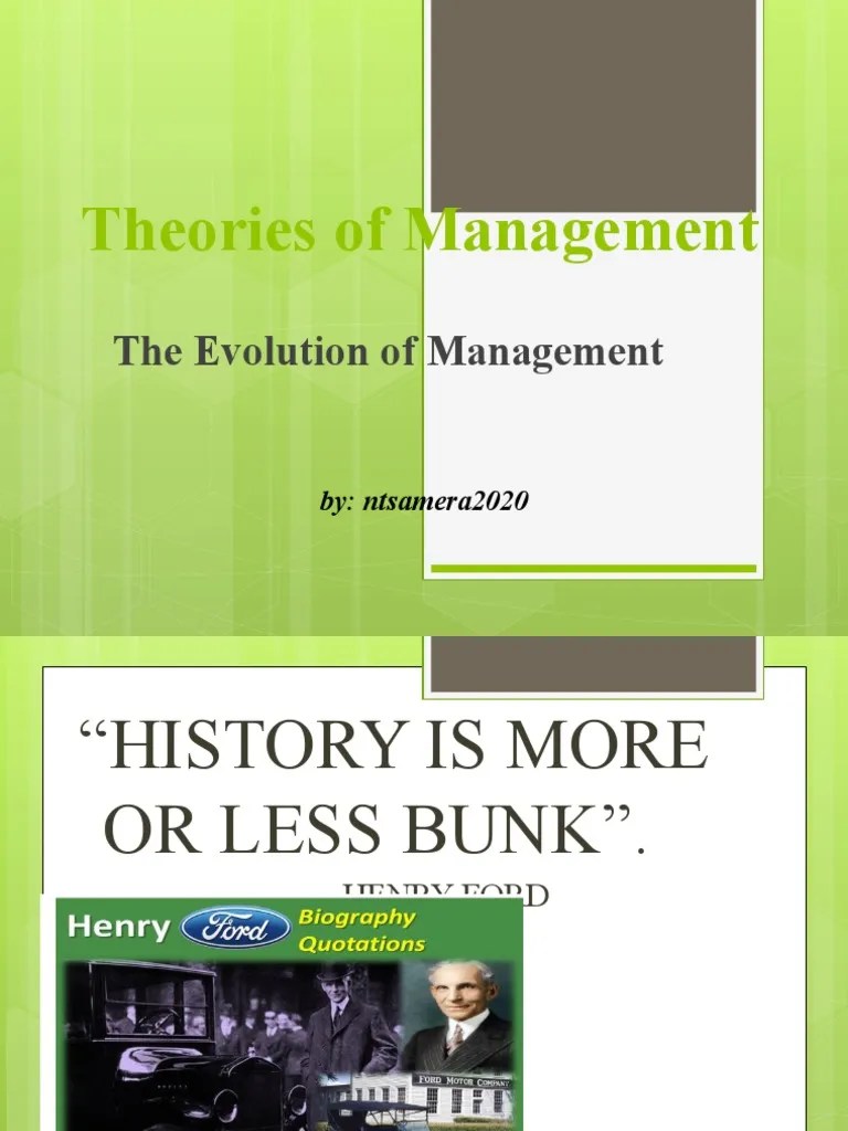 Lesson 2 Theories Of Management | Download Free PDF | Organizational ...