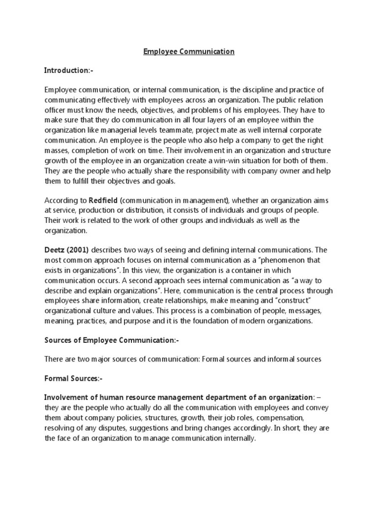 Employee Communication | PDF | Communication | Employment