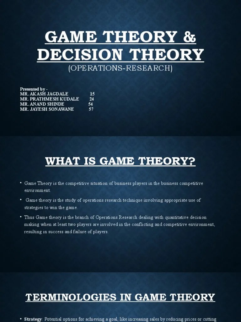 Game Theory | PDF | Game Theory | Decision Making