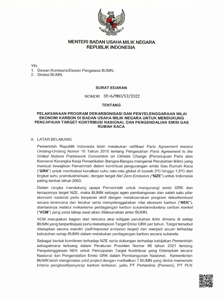 SE6-MBU-12-2022 File Peraturan 1672214085 | PDF