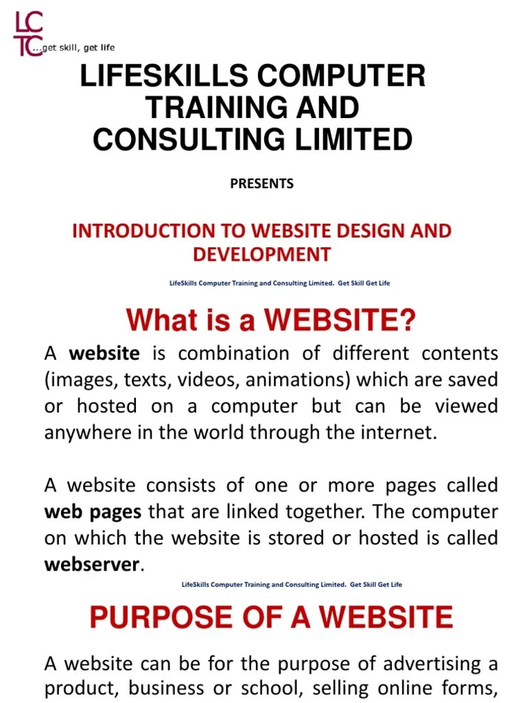Topic 1 - Introduction To Website Design And Development | PDF ...
