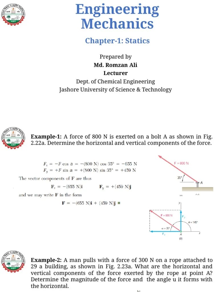 Engineering Mechanics - Chapter-1 - Statics - Lecture 2-3 | PDF