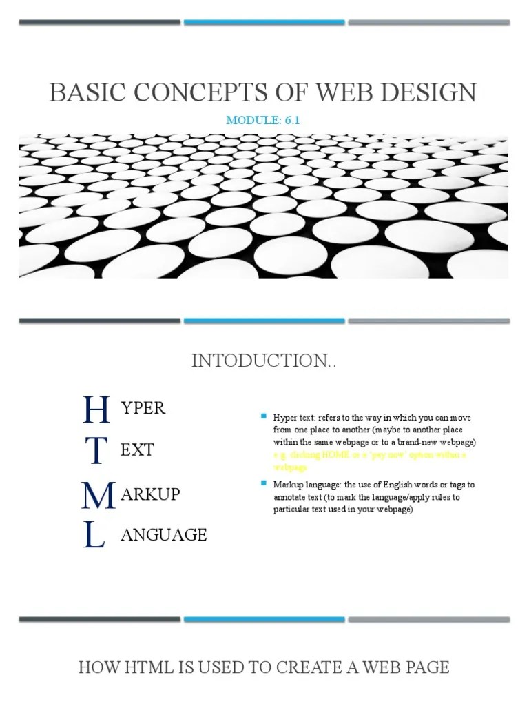 (HTML) Basic Concepts Of Web Design | PDF | Html | World Wide Web