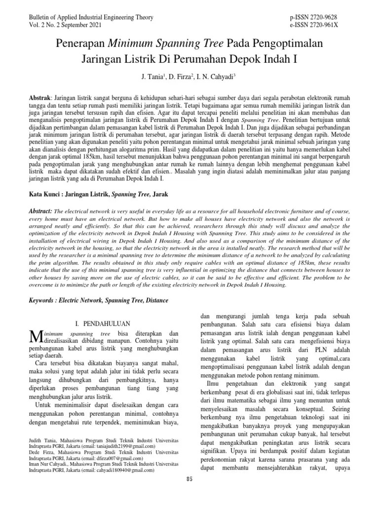 Penerapan Minimum Spanning Tree Pada Pengoptimalan | PDF