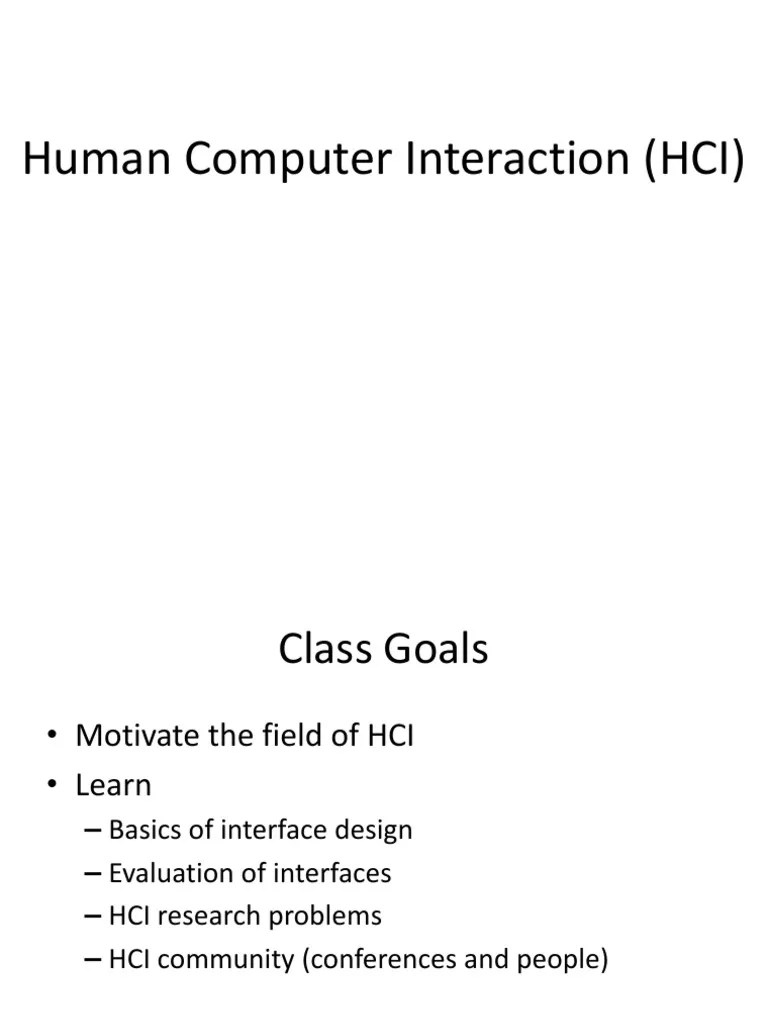 Week 7 - Human Computer Interaction (HCI) | PDF | Human–Computer ...