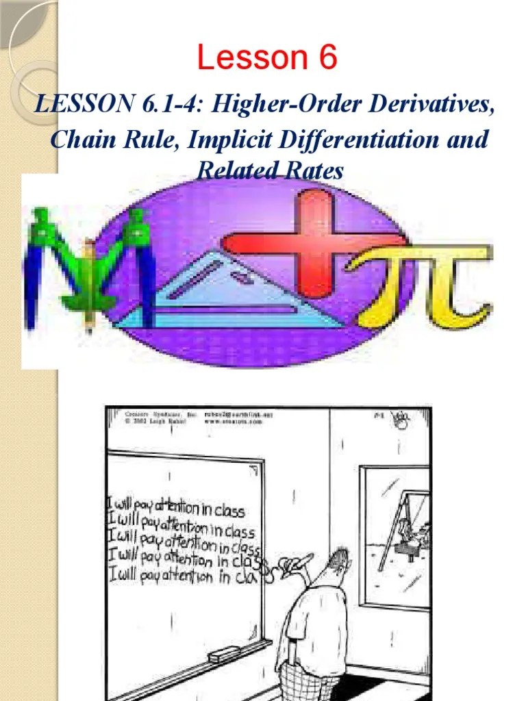 6 Higher Order Derivatives Chain Rule And Related Rates | PDF ...