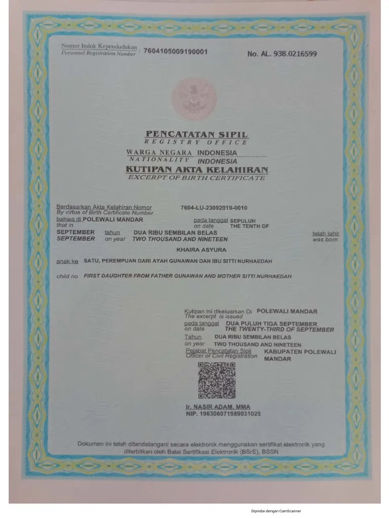 Akte Lahir Anak | PDF