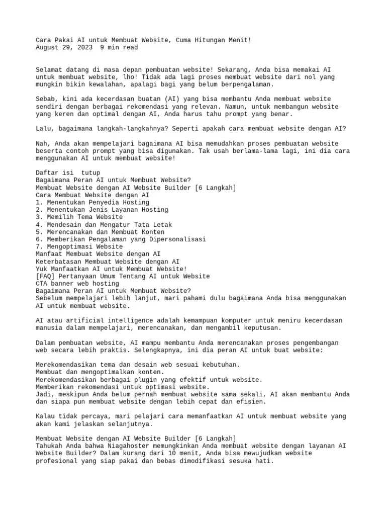 Cara Pakai AI Untuk Membuat Website | PDF | Komputer