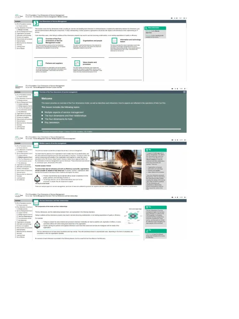 ITIL 4 Foundation - 3 Four Dimensions Of Service Management | PDF
