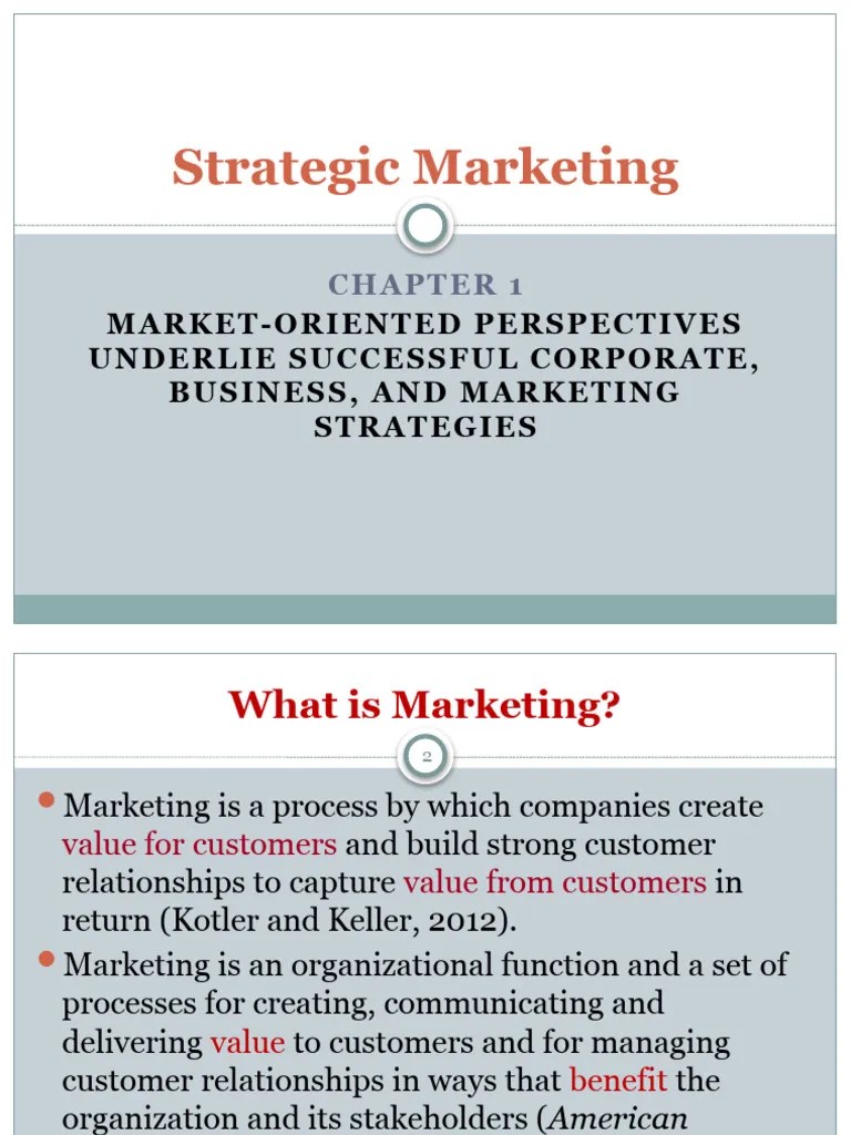 Strategic Marketing 01 | PDF | Marketing | Strategic Management