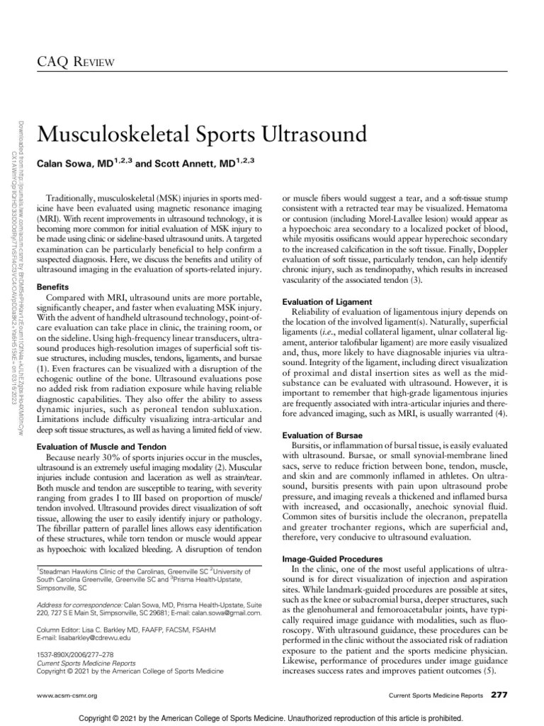 Musculoskeletal Sports Ultrasound.1 | PDF | Injury | Medical Imaging