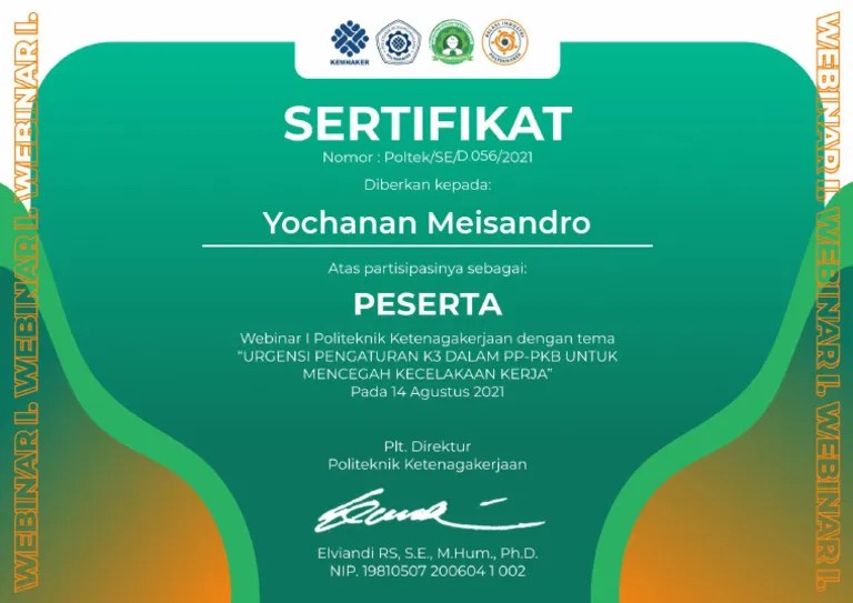 Sertifikat Webinar I - Yochanan Meisandro | PDF