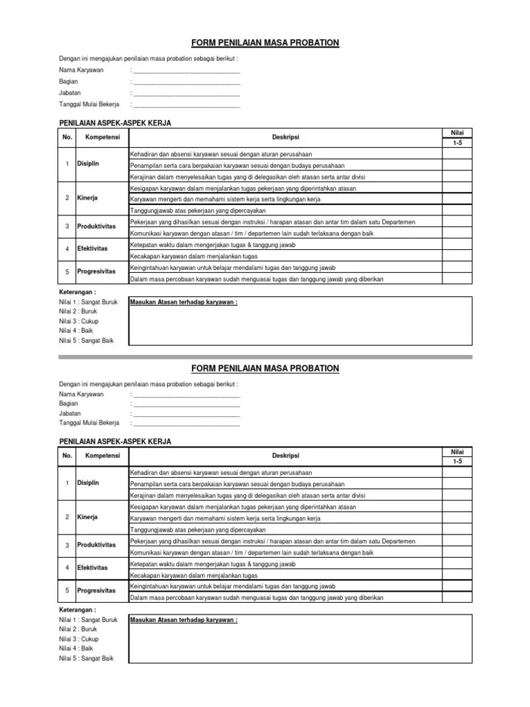 Form Penialaian Kerja Masa Probation Pdf - Creative Minimal Picture - Ultra HD