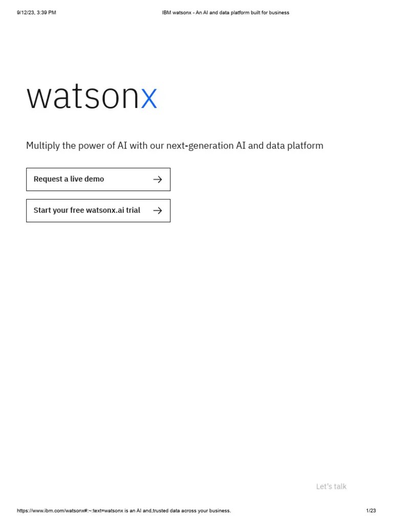 IBM Watsonx | PDF | Artificial Intelligence | Intelligence (AI) & Semantics