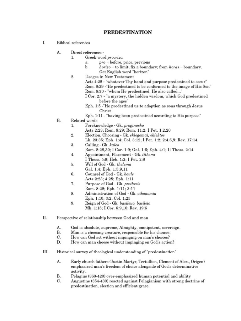 Predestination PDF | PDF | Predestination | Calvinism