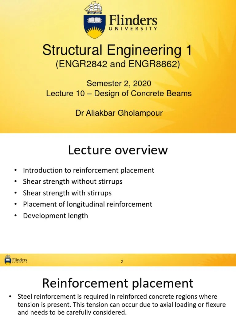 Lecture 10 - Design Of Concrete Beams | PDF | Reinforced Concrete | Beam (Structure)