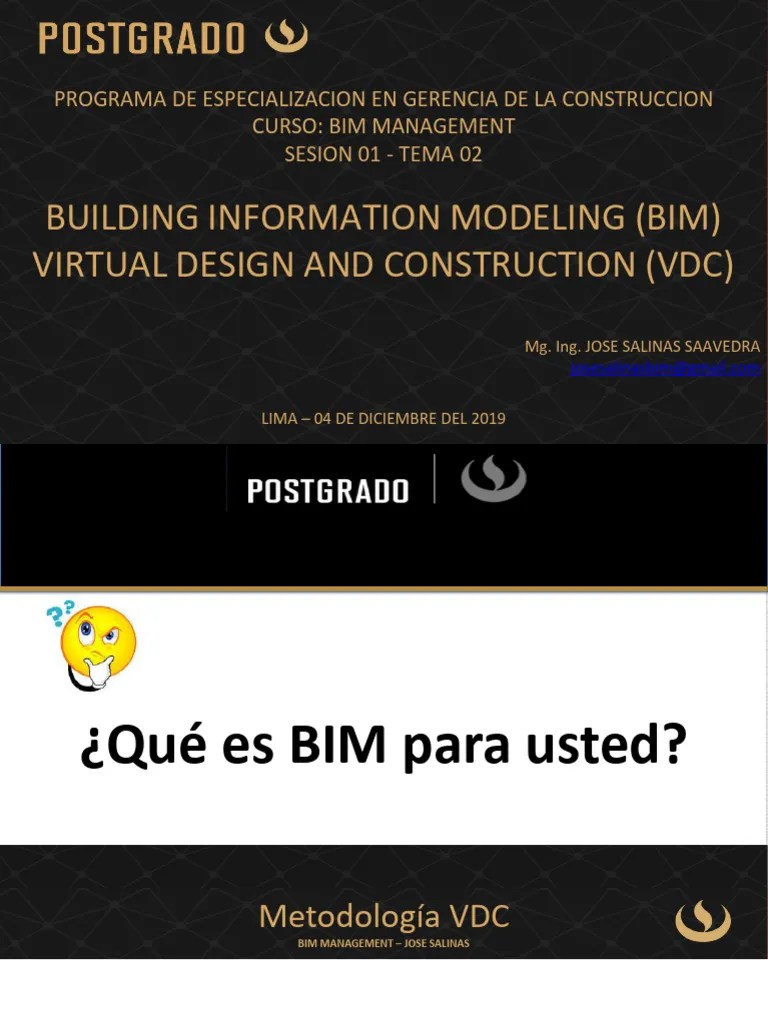 Sesion 01 Tema 02 Bim VDC | PDF | Modelado De Información De Construcción | Informática