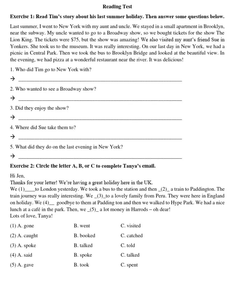 Reading Test | PDF