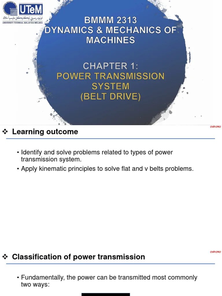 Chapter 1 - Belt - BMMM2313 | PDF | Belt (Mechanical) | Mechanical Engineering