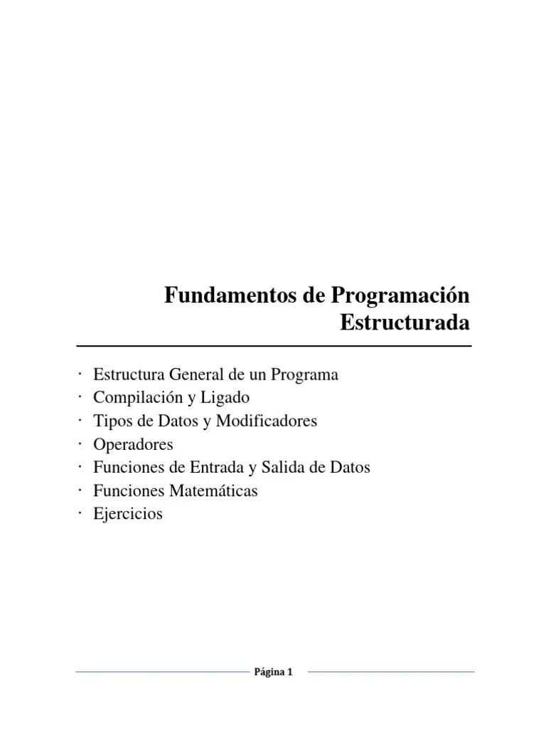 II - Fundamentos De Programación Estructurada | PDF | C (lenguaje De ...