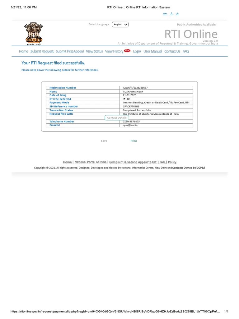 RTI Online - Online RTI Information System | PDF | Computing | Service ...