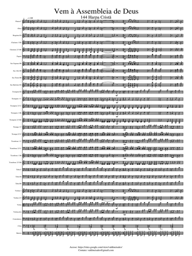 144 Harpa Cristã - Partitura - E - Partes | PDF | Saxophone | European ...