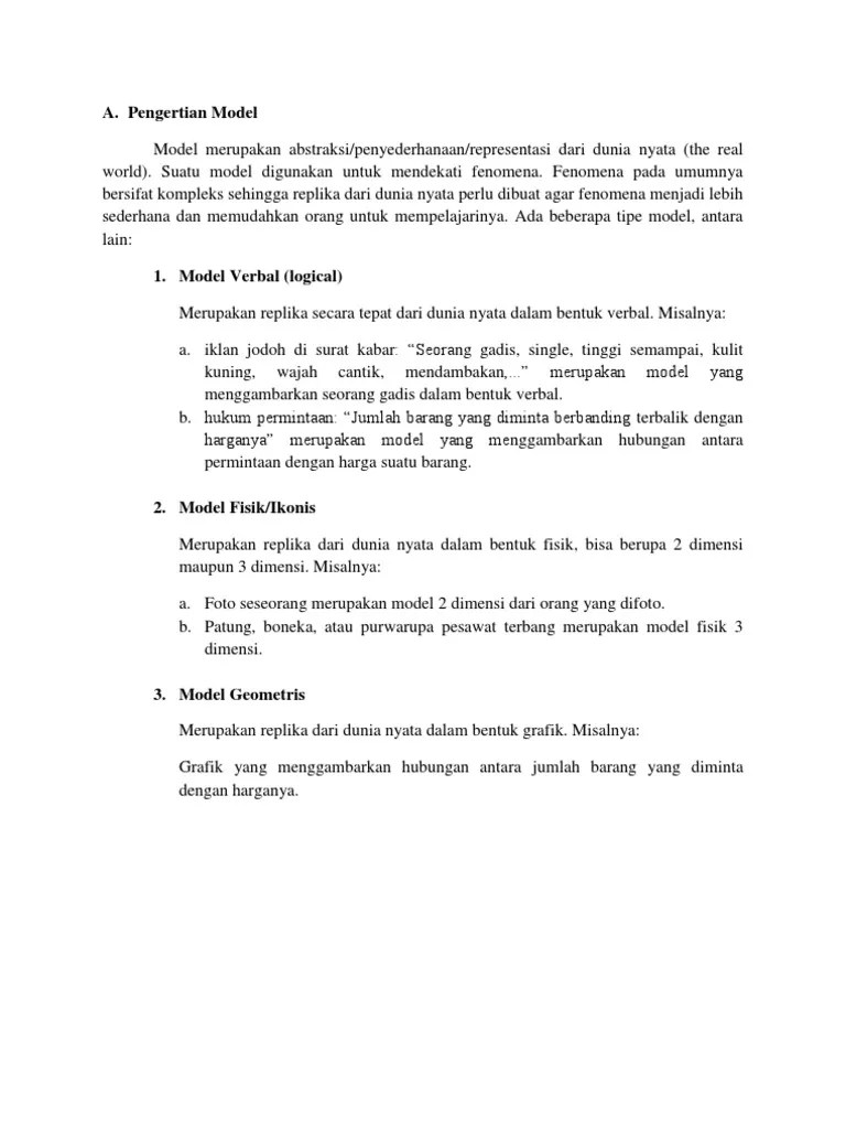 Pengertian Model | PDF